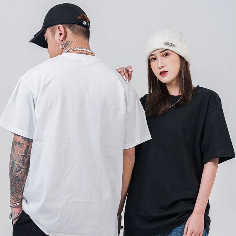 Футболка из чистого хлопка, короткий рукав, 260 г, свободный крой, оверсайз, летняя, базовая, однотонная, рекламная, бестселлер лета