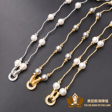 原创泰国佛牌链珍珠保色蝴蝶吊坠玉绳挂坠绳清新女弯管螺纹