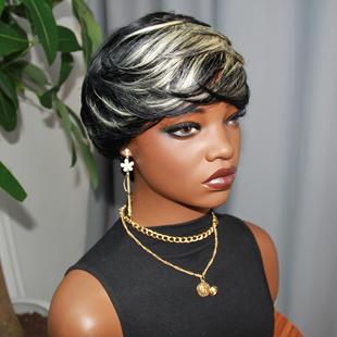 New Foreign Trade Wig Headgear Human Hair Headgear Xiyin Shein Temu Platform Popular Mechanism Headgear