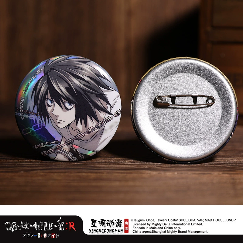 Значок Xinghe Death Note, серия с цепочкой, 58 мм, мотивы L и «Ночной бог»