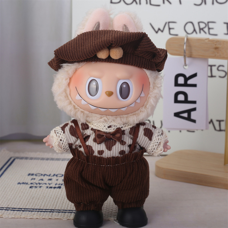 Only Baby Clothes [Labubu Available for First, Second, and Third Generations 17cm Labubu Clothes Plush Vinyl Skirt Overalls