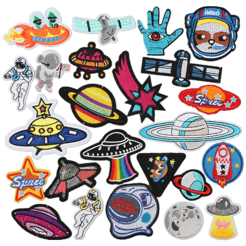 embroidery cloth sticker planet rocket embroidery Patches sticker