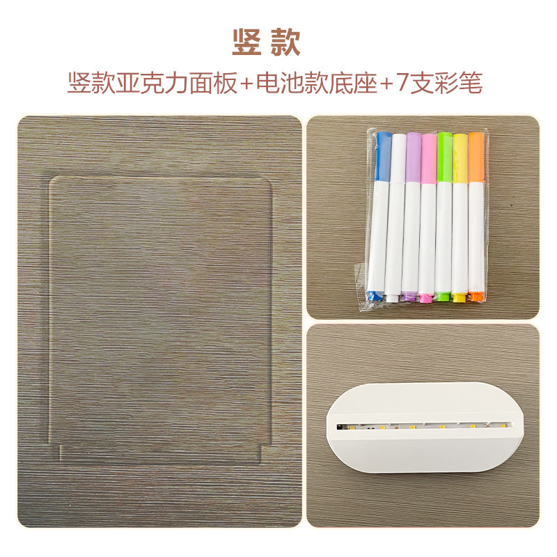 Tablero de dibujo luminoso de bricolaje para niños, tablero de escritura transparente, graffiti de escritura a mano, tablero de presentación LED, tablero de dibujo borrable, regalo del día del niño