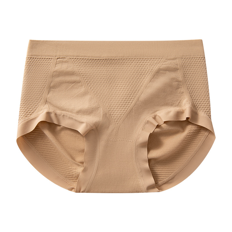 Honeycomb V presión abdomen peach glúteos bragas para niña de alta elasticidad cintura media y alta nude agradable para la piel sin costuras nalgas frescas