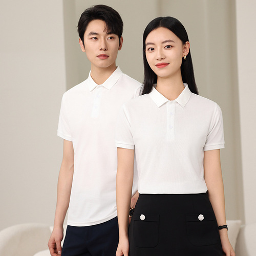 Pure cotton lapel Polo custom printed logo Combed long-staple cotton short-sleeved T-shirt corporate work clothes advertising shirt embroidery