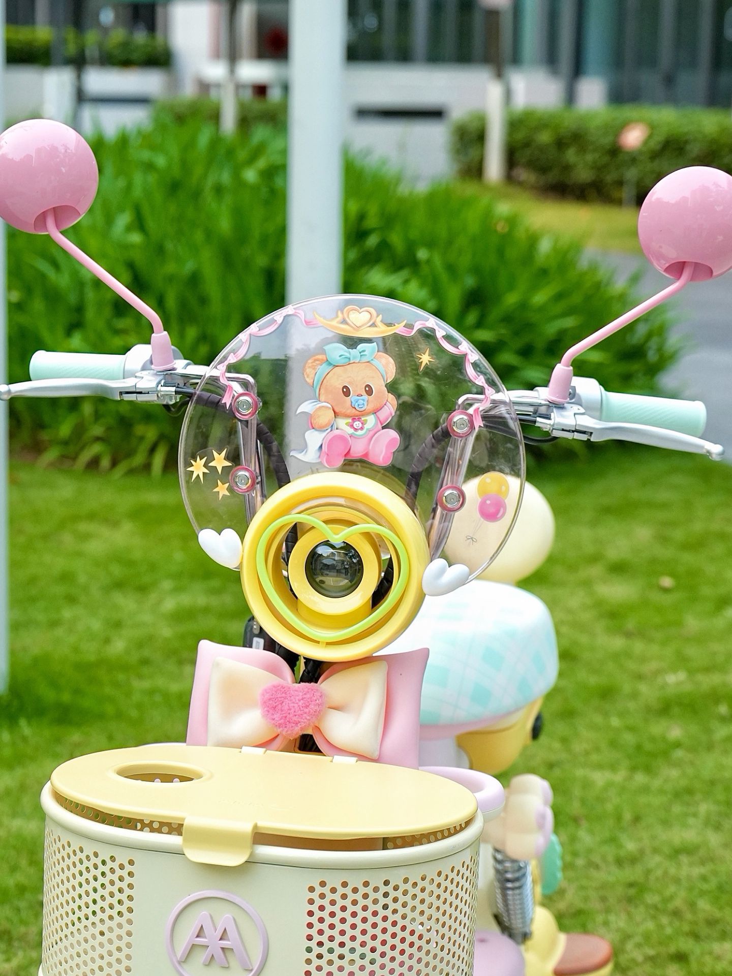 Suitable for Aima Lumi Metaverse Play Cute Headlight Cover Accessories Creative Modified Electric Scooter Hollow Headlight Shell