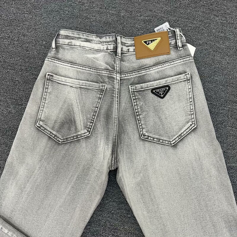 Trendy Brand Triangle Jeans New Slim Fit Pants Petite Versatile Casual Straight-Leg Light Luxury Pants