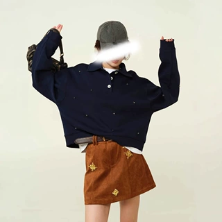春季新款手工亮钻GAO级慵懒百搭套头时髦短款宽松休闲卫衣女