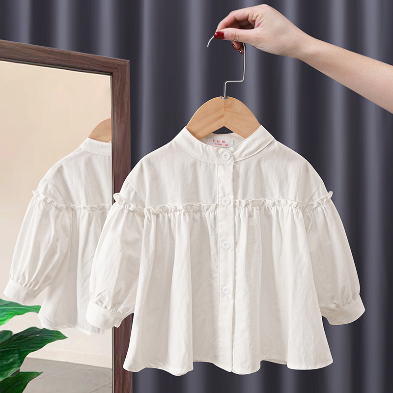 Ropa para niños niñas 2024 nueva camisa de otoño Camisa de estilo coreano para niños camisa de estilo universitario de bebé camisa de primavera y otoño camisa de fondo