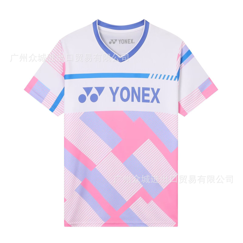 夏の新型YYバドミントン服子供スポーツウェア競技男女同型半袖上着通気速乾トレーニング服|undefined