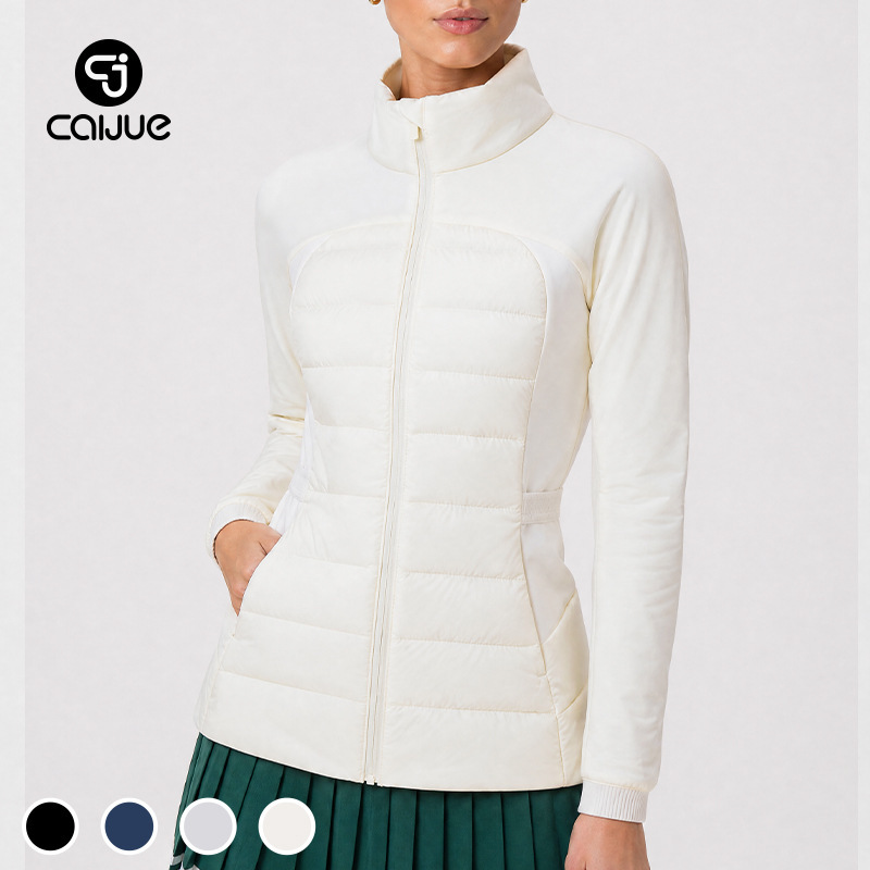 【95 White Duck Down】Lu's Sports down Jacket for Women, Stand Collar Slim Fit Running Lightweight down Coat