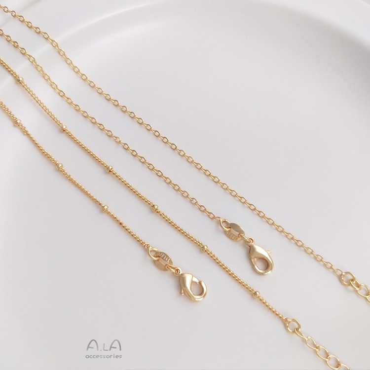 13g Weight Chain Jewelry Making Type 45+5cm Jewelry Making Size 14K Gold Plated Plating Material DIY Jewelry Accessories Classification 1 Piece Quantity Copper Material Solid Color Pattern Polished Finish Simple Style Style 1 Piece 45+5cm Copper 14K Gold Plated Solid Color Polished Chain 12