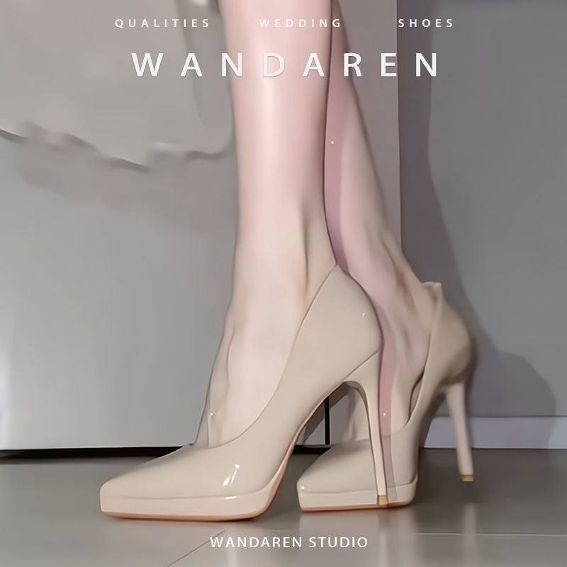 Xiyen Nude-Colored Shallow High-Heeled Shoes for Women, Thin Heels, 2026 New Model, Waterproof Platform, Comfortable, Elegant Pointed-Toe Professional Shoes Xiyen Nude-Colored Shallow High-Heeled Shoes for Women, Thin Heels, 2026 New Model, Waterproof Platform, Comfortable, Elegant Pointed-Toe Professional Shoes