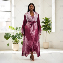 跨境女装三宅褶皱套装裙2025秋欧美气质印花披风吊带连衣裙两件套