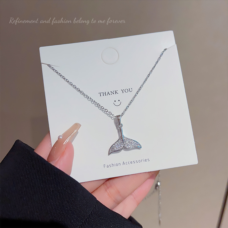 Fish Tail Pendant Necklace Titanium Steel Women's Fine Jewellery_voghion.com