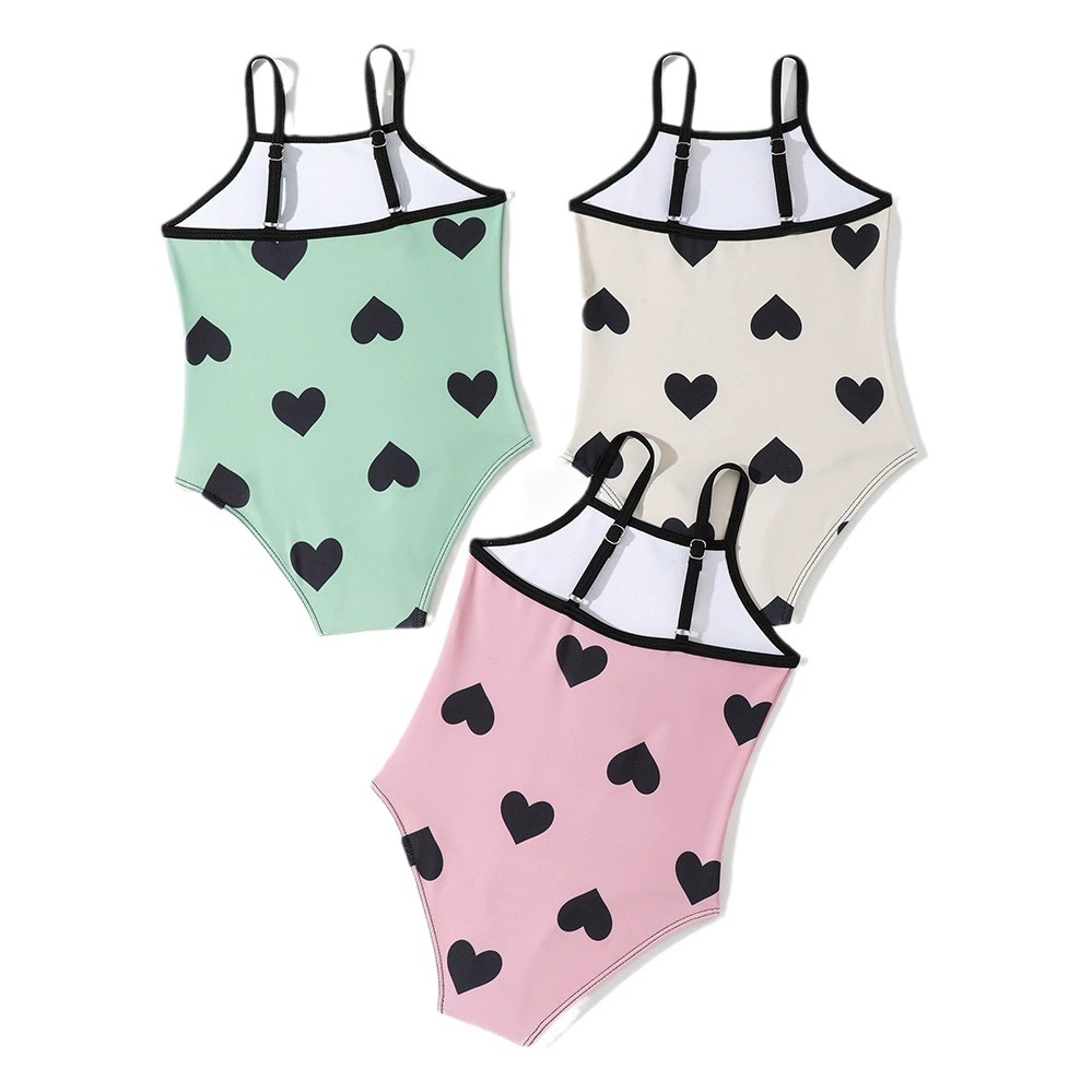 Новая корейская версия женского ребенка ребенка любви подтяжка для девочек 4-7Y детский купальник на пляже праздник купальник для женщин