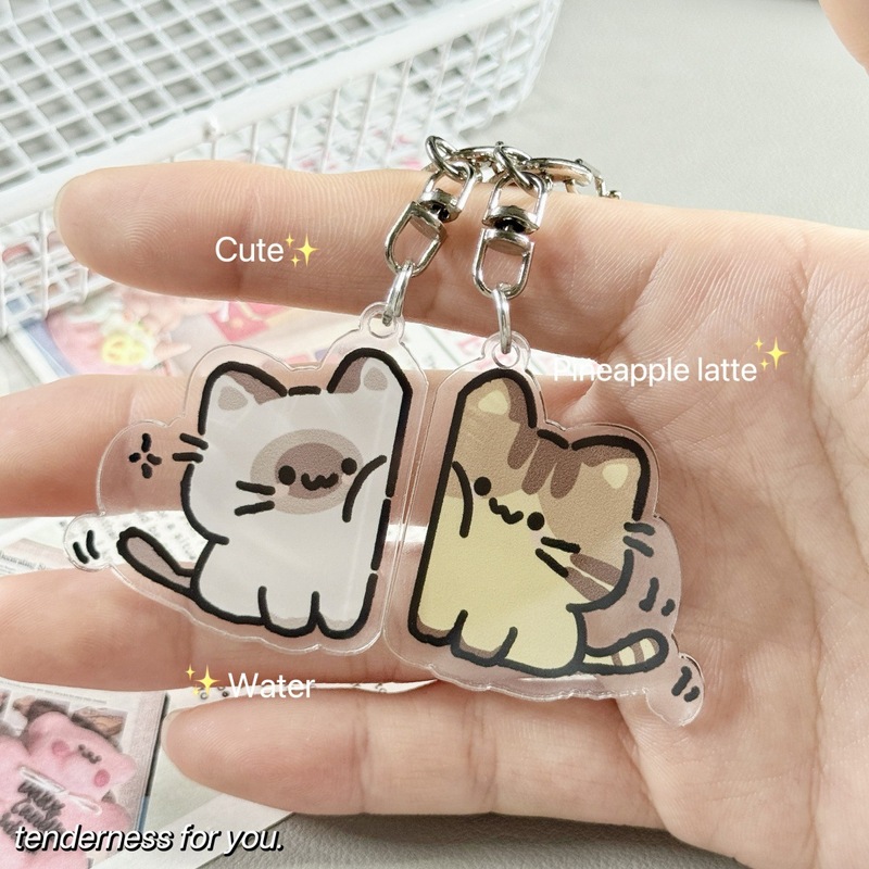 ステッカーキティカップル親友キーホルダー漫画ペンダント小さなギフトギフトバックパックバッグペンダントアクリル|undefined