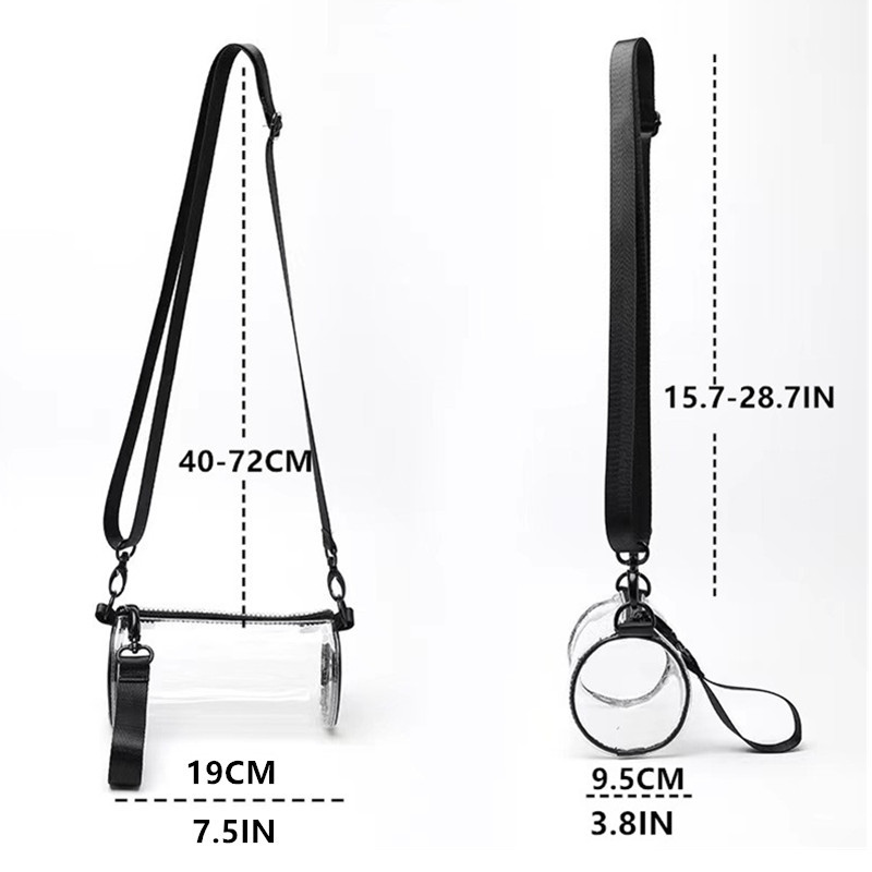 Streetwear Style Small Size Women's Small PVC Solid Color Streetwear Zipper Crossbody Bag