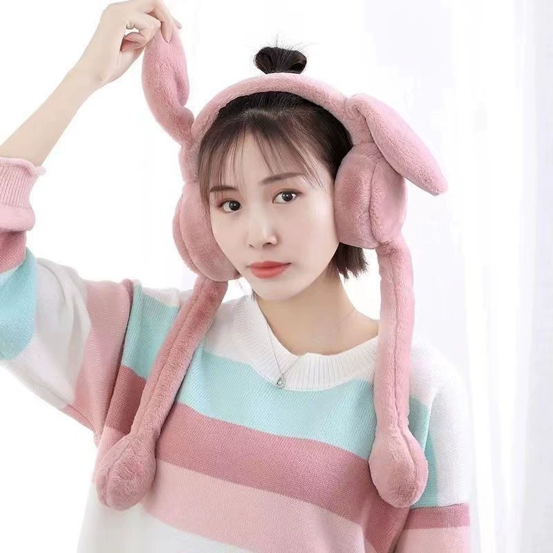 cartoon keep warm plush air bag for elementary school students, headphones, internet celebrity, ear protection, Korean style