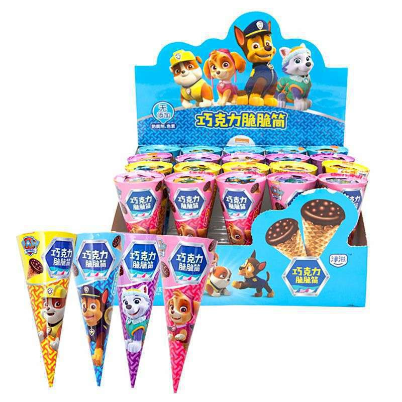 Jinzhi Chocolate Crispy Cone Paw Patrol Children's Snack Ice Cream Cone Children's Casual Delicious Snack Gift