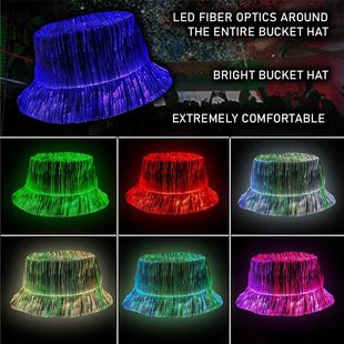 Glowing Fisherman Hat Cross-Border Popular Warm and Versatile Fluorescent Hat Fashionable Led Hat with Logo Printing