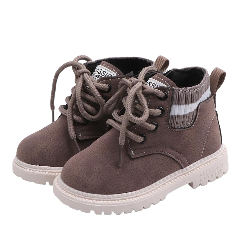 2026 Autumn and Winter Kidsren's Side Zipper Short Boots Boys and Girls British Style Fly-Knit Martin Boots