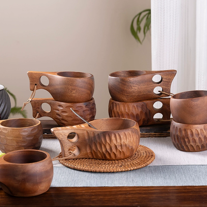 DIY деревянная деревянная Milk Cup Acacia Wood Salad Solid Wood Creative Malker Cup Cup Cup Cup Cup Cup