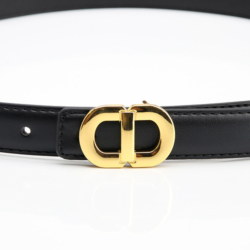 New style women's alloy buckle belt, versatile, simple, fashionable and trendy, dress, suit, pants, clothes, women's belt