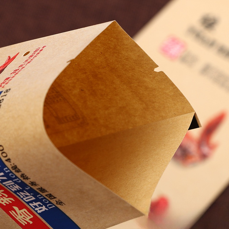 专业生产优质彩印牛皮纸袋 休闲食品干货三边封包装袋