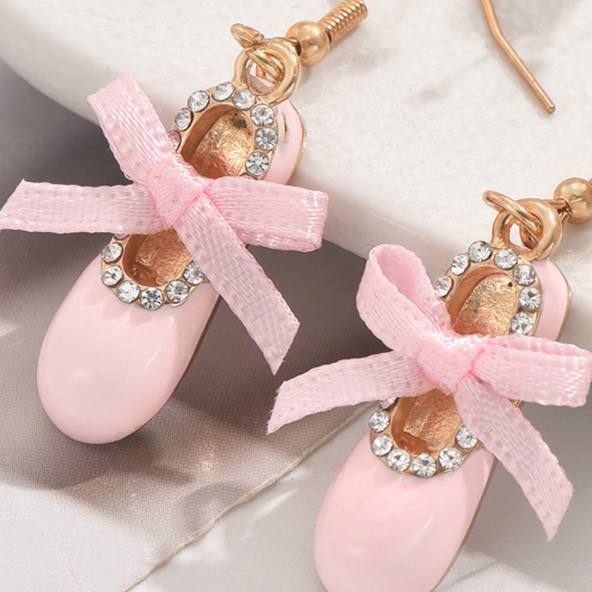 Women's Gender Hammered Finish 1 Pair Cute Ballet Shoes Plating Alloy Drop Earrings