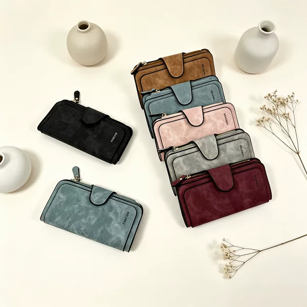 Cross-border bestseller: Long women's wallet with clasp, coin purse, multi-color card slots, phone pouch, clutch bag, card holder, large capacity