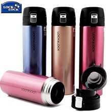 乐扣保温杯大容量弹跳盖学生女男水杯子菲特一键式刻字LOGO水壶