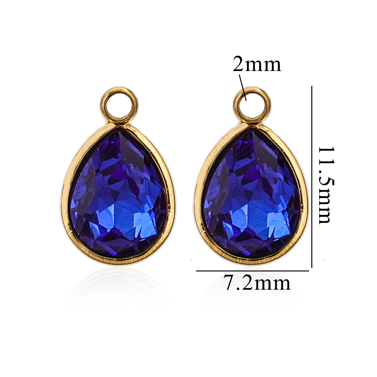 Acero inoxidable vidrio cristal colgante gotas de agua gemas de color colgante de acero titanio accesorios de joyería DIY