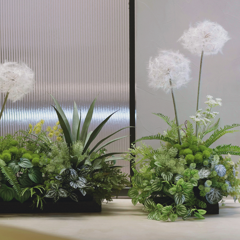 Pequeña Planta artificial paisaje helecho manejar manojo de plantas sienten flores falsas paisaje interior esquina ventana paisaje Decoración