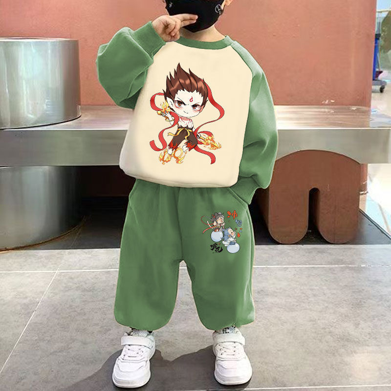哪吒魔童闹海儿童卫衣套装国潮动漫男女童2025春秋装新款休闲宽松|undefined