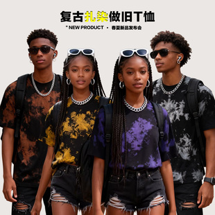 ������Ⱦt����ˮϴ���fӡ������ins�������oversize����t shirt