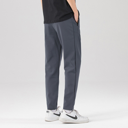 Sweatpants, men's pants, autumn and winter casual pants, loose pants, elastic leg pants, fashionable nine-quarter pants, outdoor