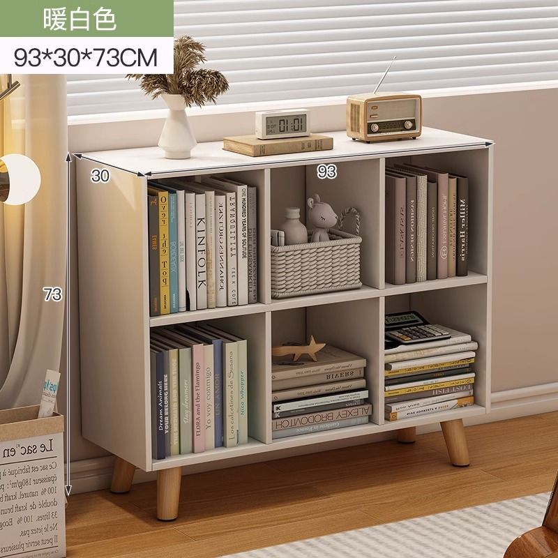 Estantería de piso a techo, gabinete de ocho cuadrículas, hogar simple, sala de estar para niños, estantería pequeña de varios pisos contra la pared, estante de almacenamiento de libros