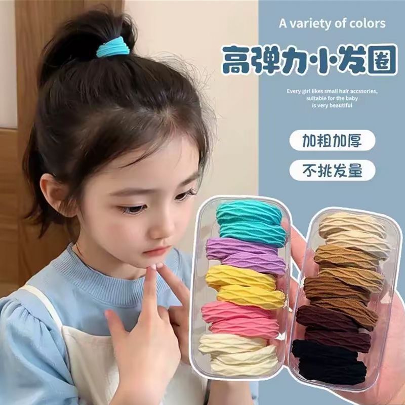 Niños cuerdas de cabello de cola de caballo altas niñas gruesas de banda elástica de alta elasticidad no lastiman cuerdas de cabello de alto valor facial atado anillo de pelo image 3