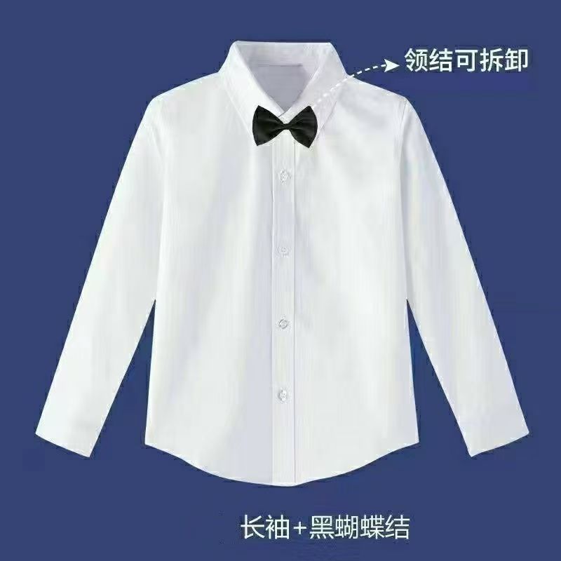 Long-sleeved shirt + black bow tie