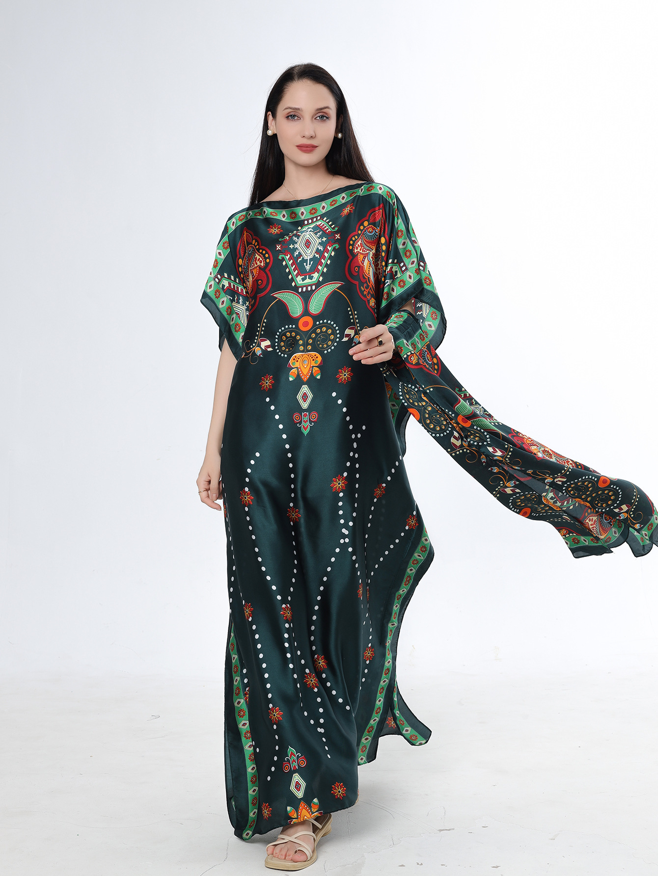 2025 primavera y verano nuevo Amazon venta rápida ropa malaya camisa de arena imitación seda brocado ropa de protección solar de vacaciones de playa