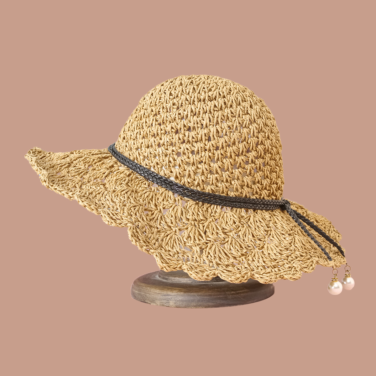 fashion pearl lace straw hat NSTQ55460