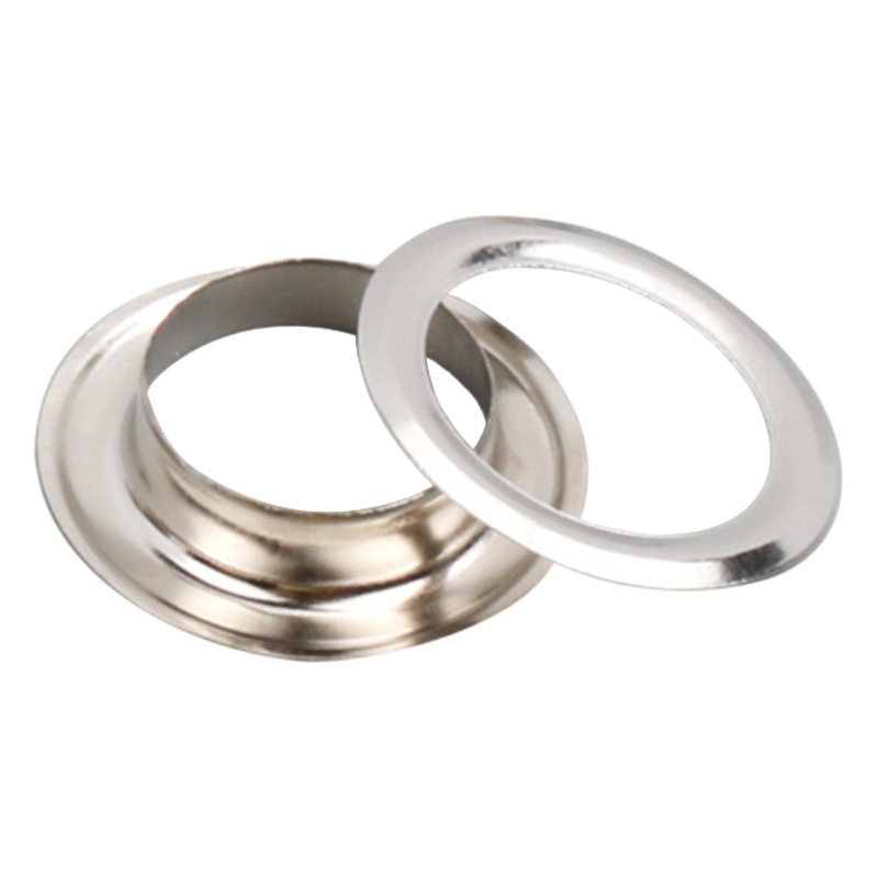 En stock al por mayor de metal ojal de cobre Botón de publicidad bolsa de archivos zapatos y sombreros X display rack ojal de aire hueco botón de metal de uñas