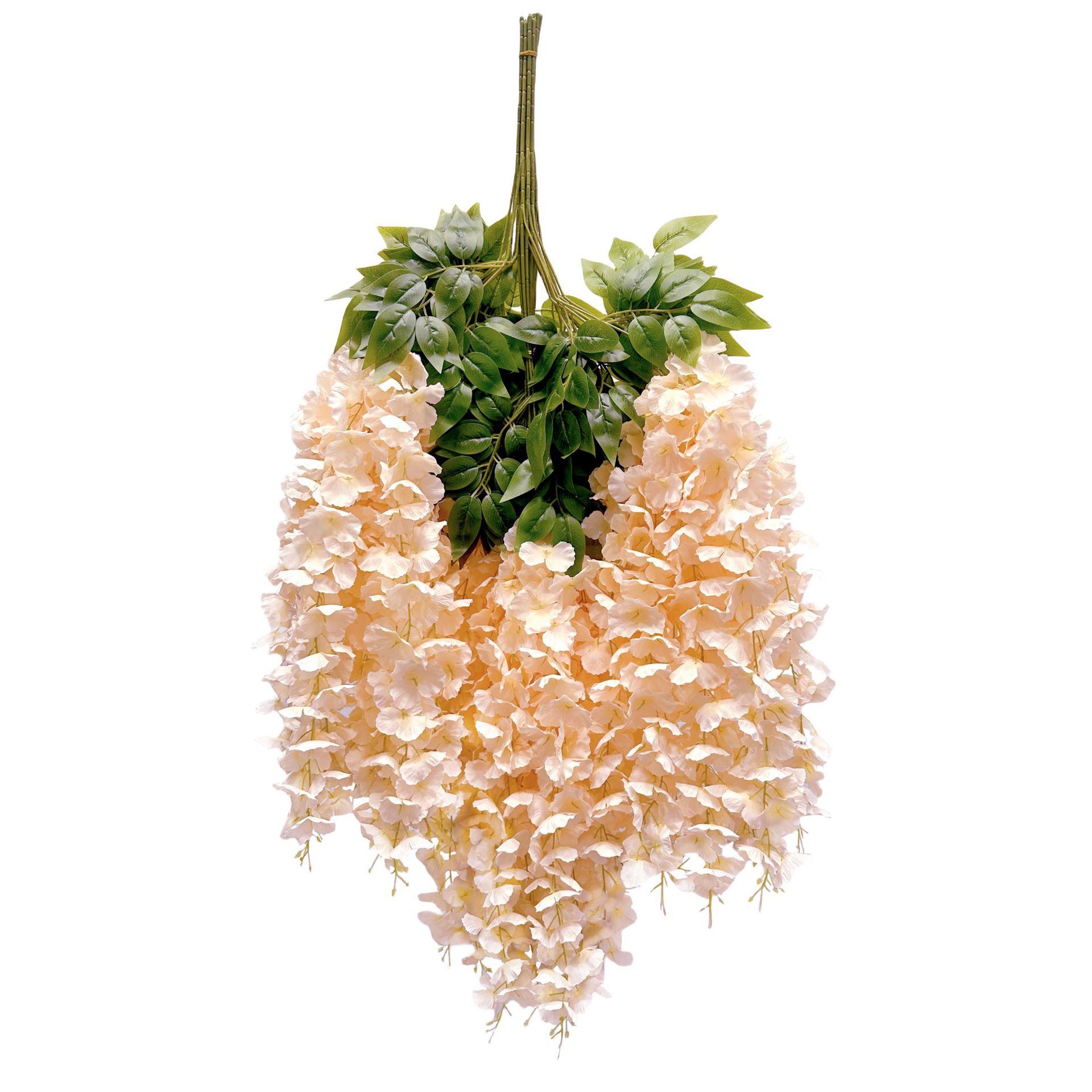 Flor de Wisteria artificial Flor de frijol rama Flor de frijol colgante boda falsa Flor de Wisteria decoración al por mayor Rama de Wisteria artificial