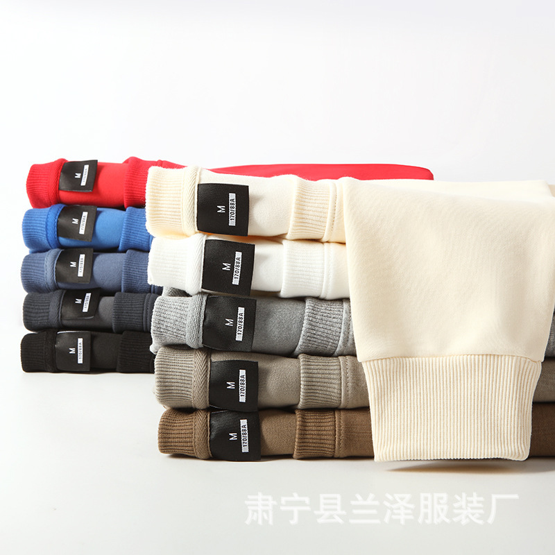 跨境大版320g华棉圆领卫衣批发加厚男女潮牌外套定制纯色打底上衣|undefined