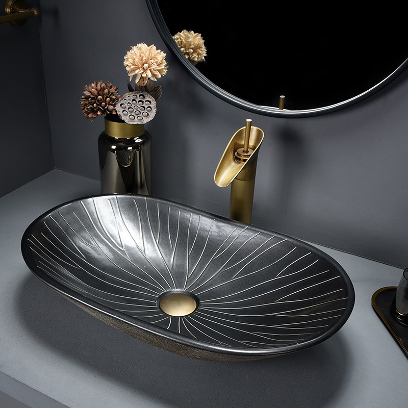 Cross-Border Laundry Pool Outdoor Countertop Basin Ceramic Wash Basin Single Basin Wash Basin Home Bathroom Bathroom Balcony