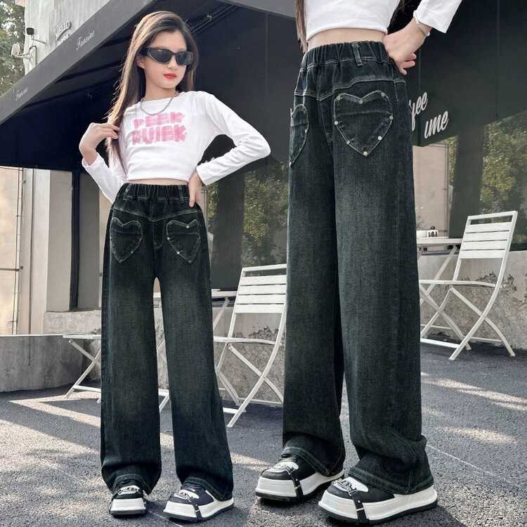 Детское термобелье, designs заниженные прямые джинсы, для подростков, корейский стиль, тренд сезона