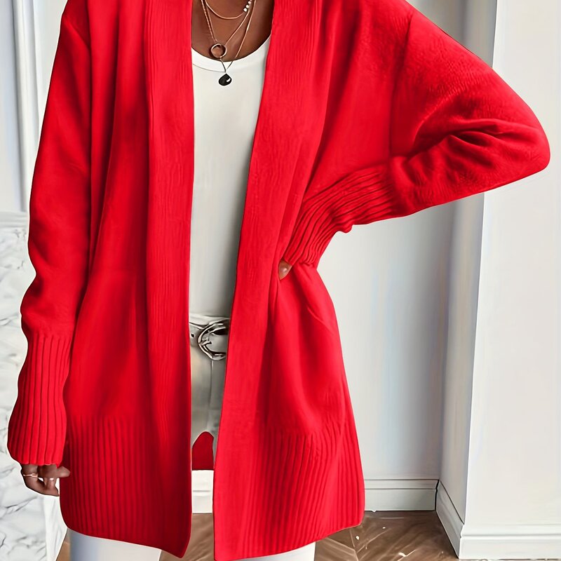 【Cozy Cardigan】Cozy Yellow レディース ニットカーディガン |   ロング|undefined