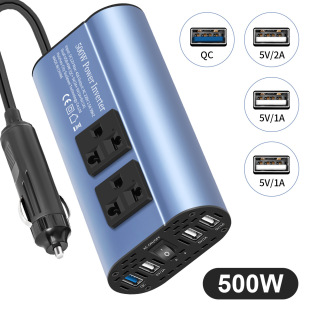 Cross-border Sine Wave 300/500W Vehicle Power Converter 12V to 220V for European Standard Inverter
