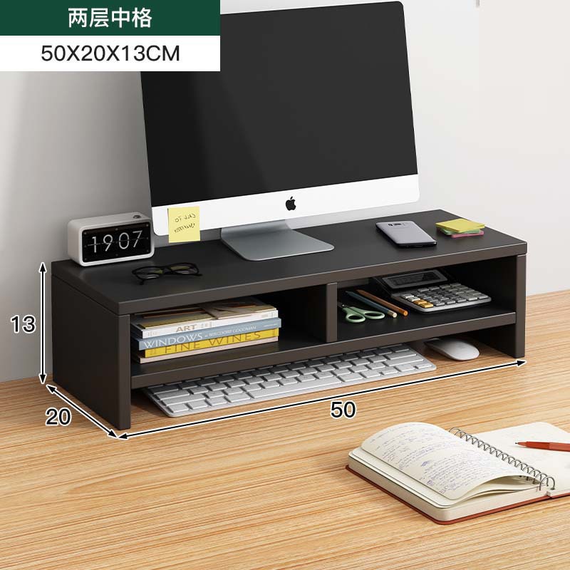 Estante de elevación de computadora de escritorio, soporte de pantalla de oficina, estante de almacenamiento de escritorio de alto nivel, cojín de escritorio